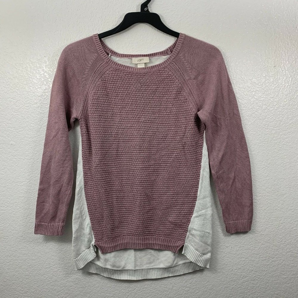 Loft Color Block Pullover Sweater Raglan Sleeves